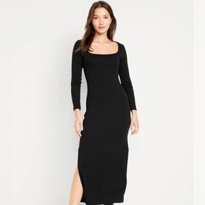 Old Navy NEW with tags. Fitted Rib-knit Square - Neck MIDI Dress